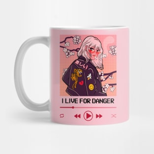 I Live For Danger Anime Girl Tiger Mug